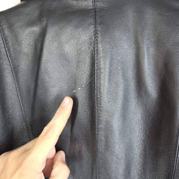 Vtg Colebrook Leather Jacket XL Black Button Designer Soft Party Business - Picture 15 of 16
